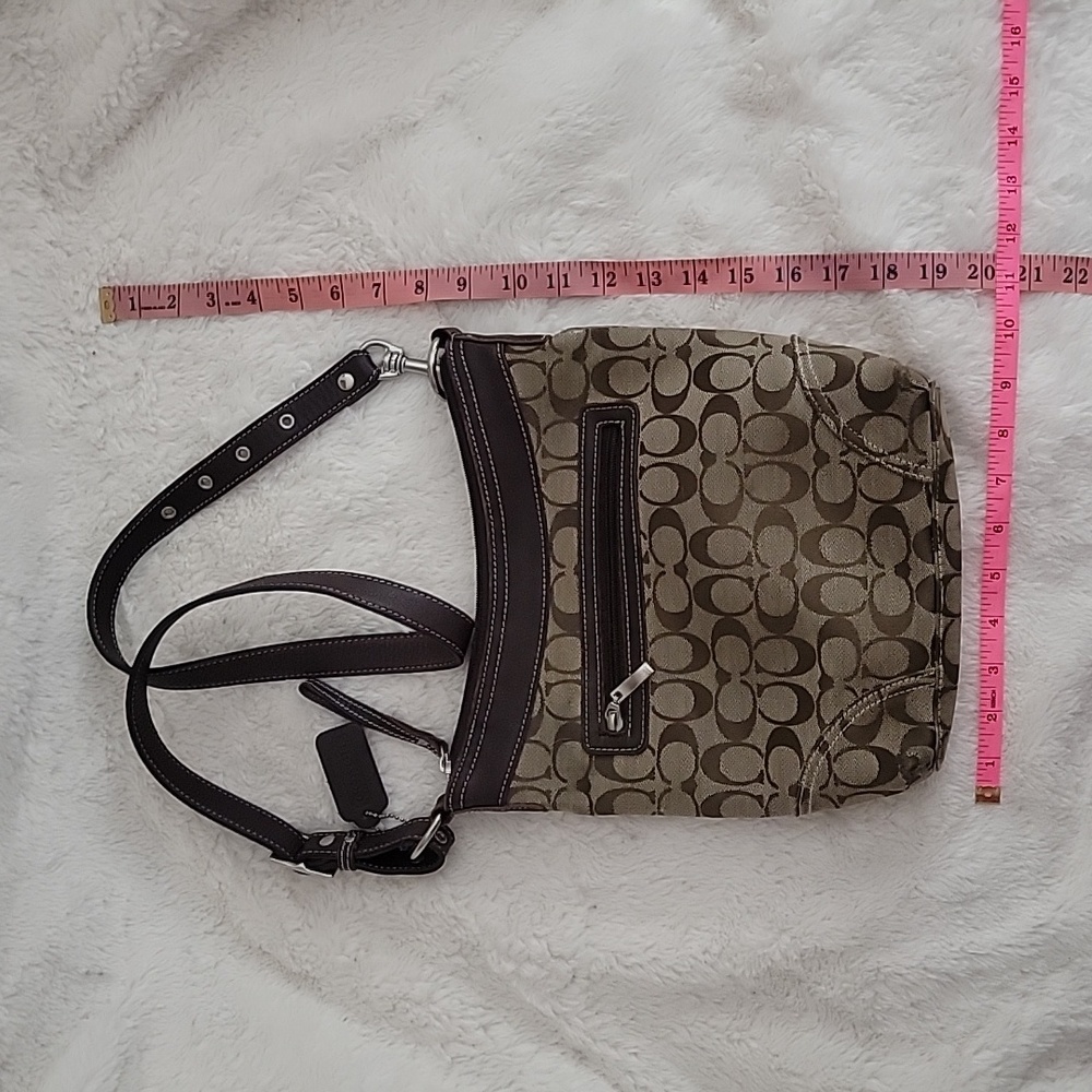 Coach Monogram Canvas Crossbody Bag Purse - Picture 15 of 16